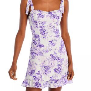 AQUA Floral Ruffle Dress Purple Size Small – 100% Exclusive